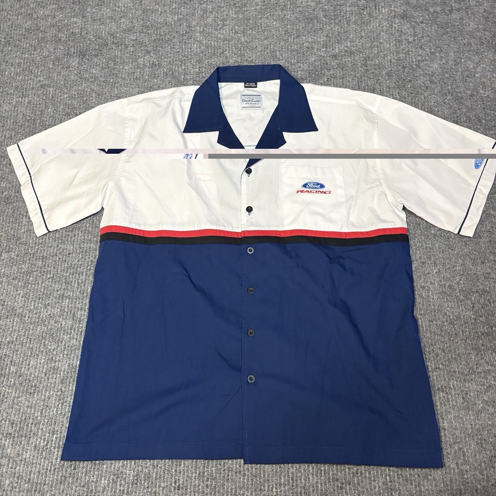 Vtg. 2000's Ford Racing Button Down Shirt Size XL Men